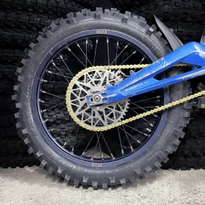 The 21” &amp; 18” Set is mounted on a Surron e-bike with OFF-ROAD tires.