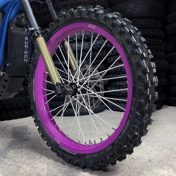 The 19” &amp; 16” Set is mounted on a Surron e-bike with OFF-ROAD tires.