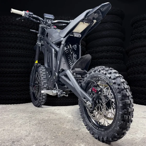 The 14&quot; &amp; 12” Pitbike Set is mounted on a Talaria e-bike with OFF-ROAD tires.