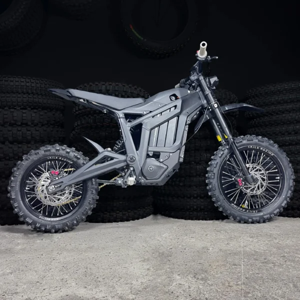The 16” &amp; 14” PitBike Set is mounted on a Talaria e-bike with OFF-ROAD tires.