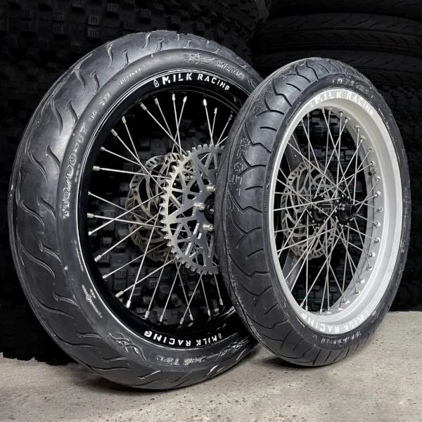 The 17" SuperMoto Set for a Talaria e-bike with ON-ROAD tires.